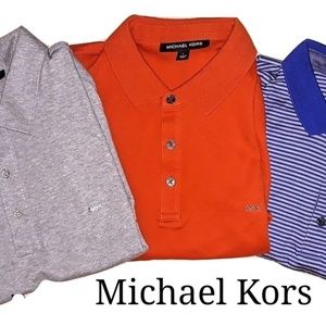 🔥(3) MICHAEL KORS LIQUID COTTON POLO SHIRTS EUC